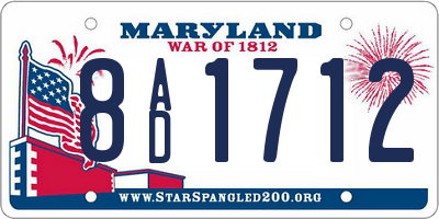MD license plate 8AD1712