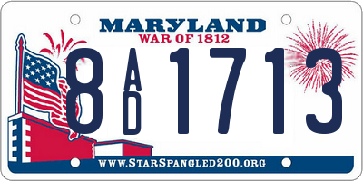 MD license plate 8AD1713