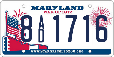 MD license plate 8AD1716