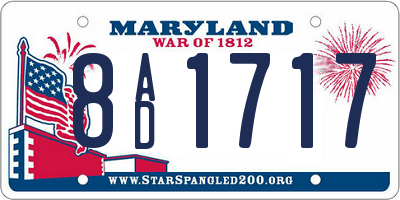 MD license plate 8AD1717