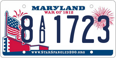 MD license plate 8AD1723