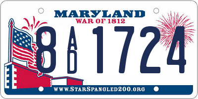 MD license plate 8AD1724