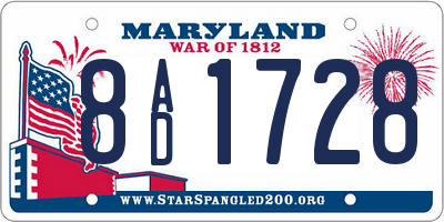 MD license plate 8AD1728