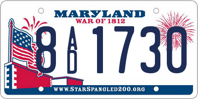 MD license plate 8AD1730