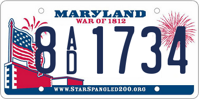 MD license plate 8AD1734
