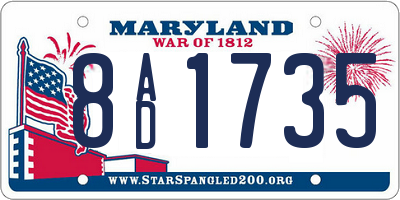 MD license plate 8AD1735