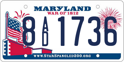 MD license plate 8AD1736
