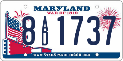MD license plate 8AD1737