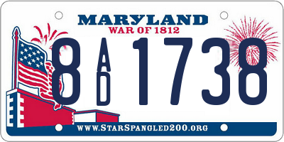 MD license plate 8AD1738