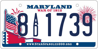 MD license plate 8AD1739