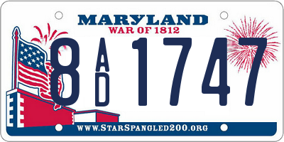 MD license plate 8AD1747