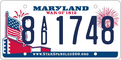 MD license plate 8AD1748
