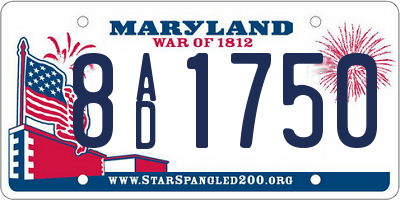MD license plate 8AD1750
