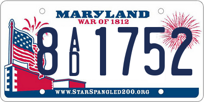 MD license plate 8AD1752
