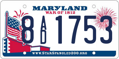 MD license plate 8AD1753