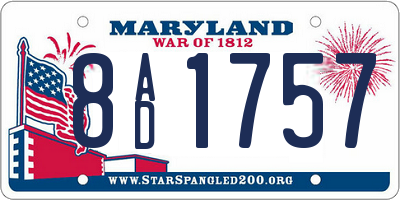 MD license plate 8AD1757