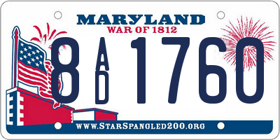 MD license plate 8AD1760