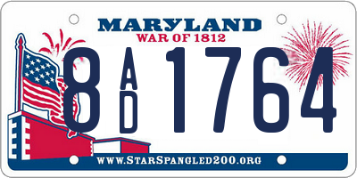 MD license plate 8AD1764