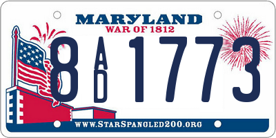 MD license plate 8AD1773