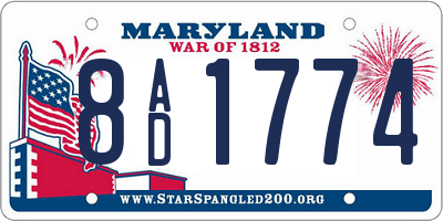 MD license plate 8AD1774