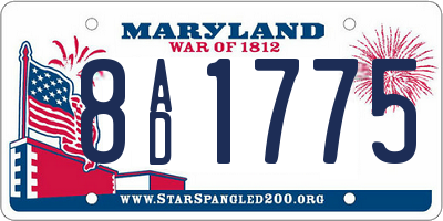 MD license plate 8AD1775
