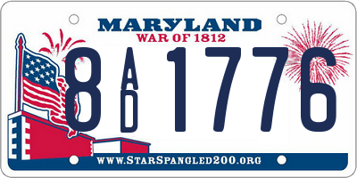 MD license plate 8AD1776