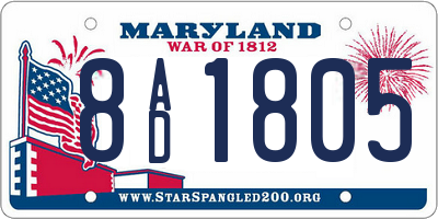 MD license plate 8AD1805