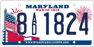 MD license plate 8AD1824