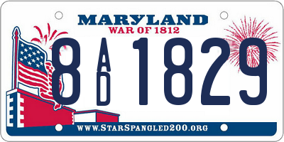 MD license plate 8AD1829