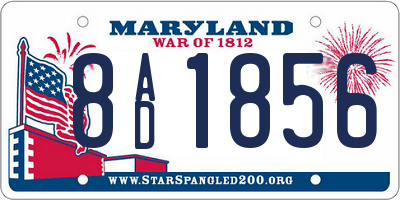 MD license plate 8AD1856