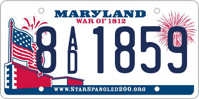 MD license plate 8AD1859