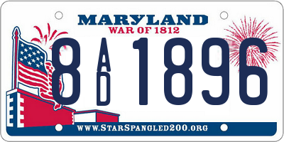 MD license plate 8AD1896