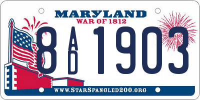 MD license plate 8AD1903