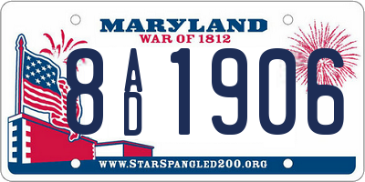 MD license plate 8AD1906