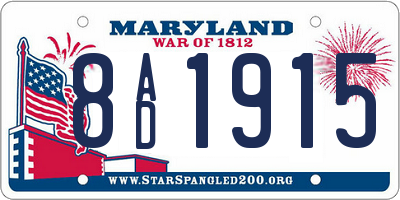 MD license plate 8AD1915