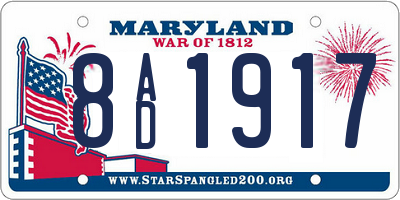 MD license plate 8AD1917