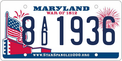 MD license plate 8AD1936