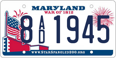 MD license plate 8AD1945