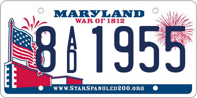 MD license plate 8AD1955