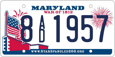 MD license plate 8AD1957