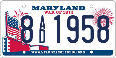MD license plate 8AD1958
