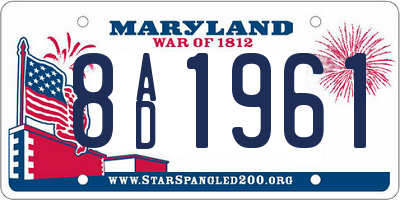 MD license plate 8AD1961