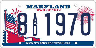 MD license plate 8AD1970