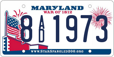 MD license plate 8AD1973