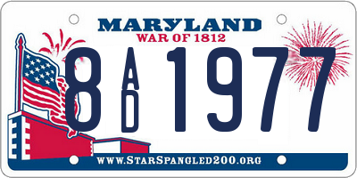 MD license plate 8AD1977
