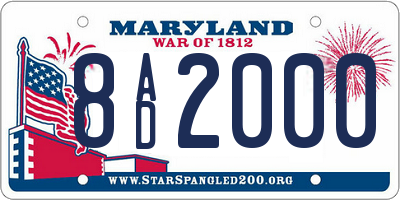 MD license plate 8AD2000