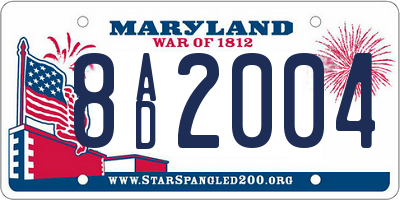 MD license plate 8AD2004