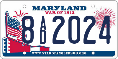 MD license plate 8AD2024