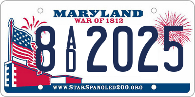 MD license plate 8AD2025