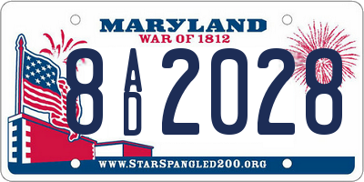 MD license plate 8AD2028
